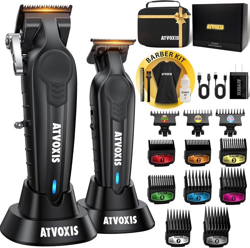 ATVOXIS Hair Clippers for Men Professional, Barber Clippers and Trimmers Set, Cordless Hair Clippers, Hair Cutting Kit, Barber Kit, Haircut Kit, Maquina para Cortar Pelo De Hombre - Image 1